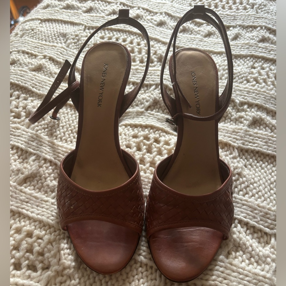 Jones New York Open Toed Brown Heels